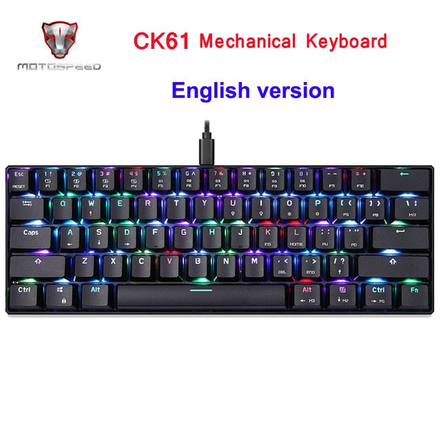 Motospeed CK104 Gaming Mechanical Keyboard Russian English Red Switch Blue Metal Wired LED Backlit RGB Anti-Ghosting for gamer